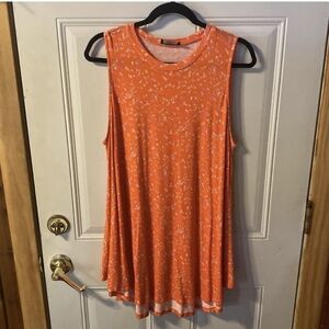 Lane Bryant Orange Sleeveless Midi Dress Stretchy